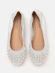 Giày bệt Pazzion Pearl Embellished Lambskin Ballet Flats