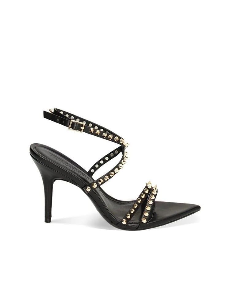 Giày Cao Gót Black Heeled Sandals With Studs Primadonna Collection