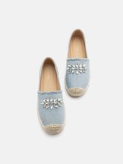 Giày Lười Nữ Pazzion Regina Crystal Embellished Denim Espadrilles