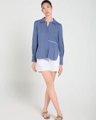 Áo Sơ Mi Nữ F2 Linen Xanh A Touch Of Effortless Elegance