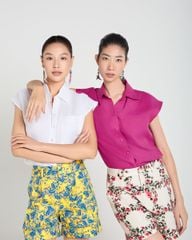 Quần Short Nữ F2 Gấm Kem Hoa A Touch Of Effortless Elegance