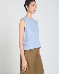 Áo Kiểu Nữ F2 Linen Xanh A Touch Of Effortless Elegance