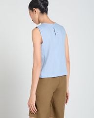 Áo Kiểu Nữ F2 Linen Xanh A Touch Of Effortless Elegance