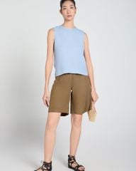 Áo Kiểu Nữ F2 Linen Xanh A Touch Of Effortless Elegance