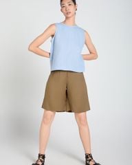 Áo Kiểu Nữ F2 Linen Xanh A Touch Of Effortless Elegance