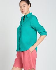 Quần Short Nữ F2 Linen Hồng A Touch Of Effortless Elegance