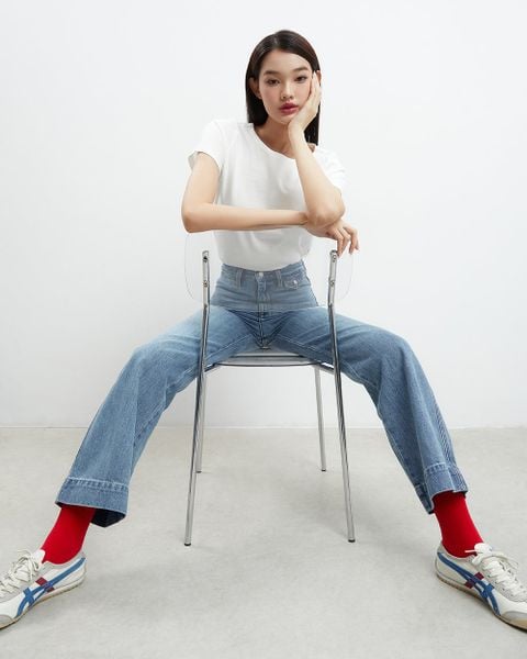 Quần Dài Nữ TheBlueTshirt Icon Jeans - Light Blue
