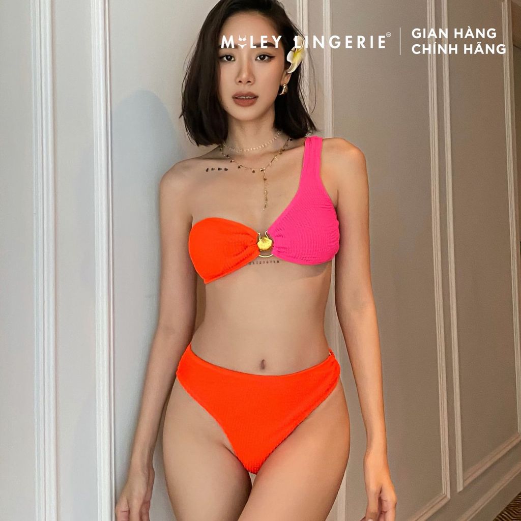 Bộ Đồ Bơi Hai Mảnh Nổi Bật Dành Cho Nữ Phối Vải Thời Thượng Quyến Rũ Coral Lips Miley Lingerie