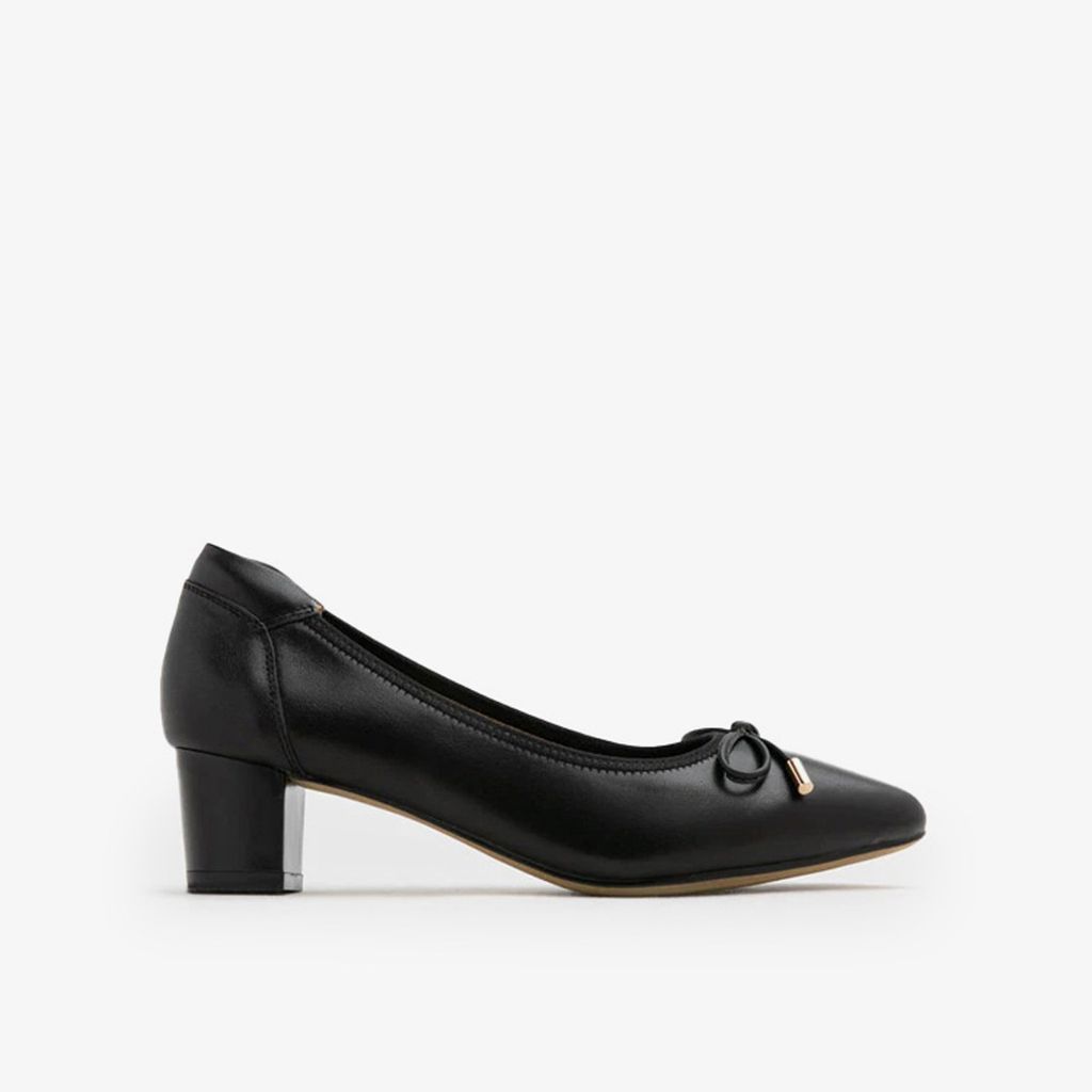 Giày Cao Gót Nữ PAZZION Una Ribbon Low Block Heels