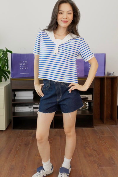 Áo Nữ TheBlueTshirt Sailor T - Signature White Blue Stripe