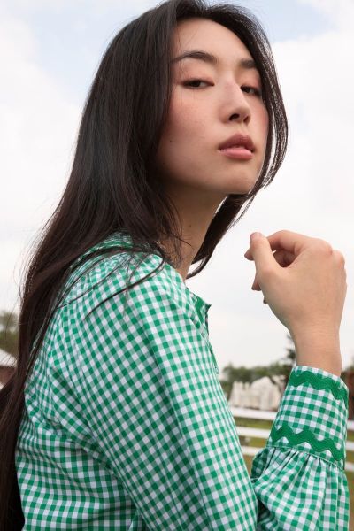 Áo Nữ TheBlueTshirt Jessie Shirt - Green Gingham