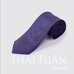 Cravat THÁI TUẤN Tơ Tằm Cao Cấp Hoa Văn Nhỏ Màu Tím
