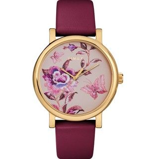 Đồng Hồ Nữ TIMEX Full Bloom 38mm Leather Strap Watch TW2U19200 - Chính Hãng