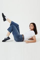 Quần Dài Nữ TheBlueTshirt The Original Dad Jeans - Dark Blue Wash
