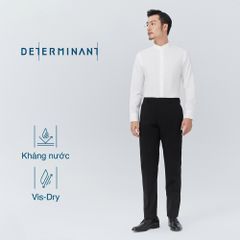 Áo Sơ Mi Nam DETERMINANT Cổ Tàu Premium Cotton Chống Nhăn, Kháng Khuẩn Tay Dài - 302-01