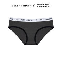 Bộ Áo Ngực Mút Mỏng Không Gọng Cotton Tự Nhiên Và Quần Viền Lưng Logo Color Xám Đậm BeingMe Miley Lingerie