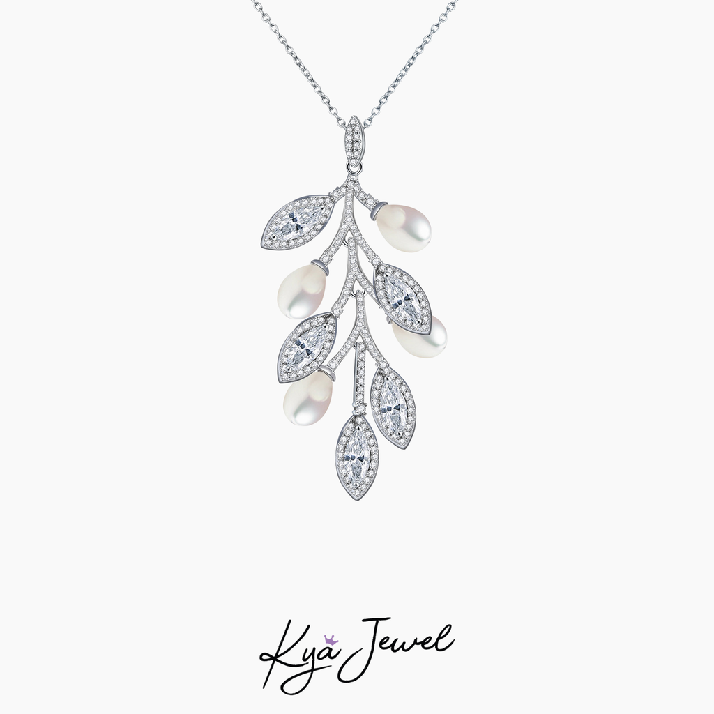 Dây chuyền nữ KYA JEWEL Leaf Pearl