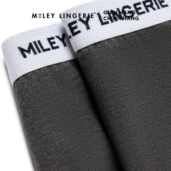 Bộ Áo Ngực Mút Mỏng Không Gọng Cotton Tự Nhiên Và Quần Viền Lưng Logo Color Xám Đậm BeingMe Miley Lingerie