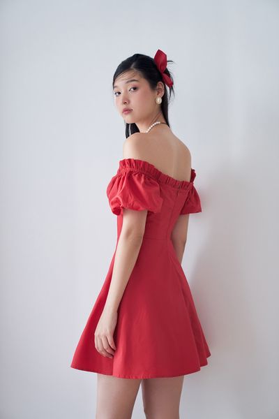 Đầm Nữ DOTTIE Ngắn Dáng Corset  - Đỏ - D0483