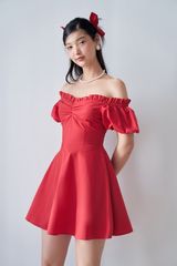 Đầm Nữ DOTTIE Ngắn Dáng Corset  - Đỏ - D0483