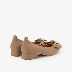 Giày Búp Bê Nữ PAZZION Rue Pointed Bow Wrapped Gold Link Heels