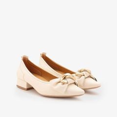 Giày Búp Bê Nữ PAZZION Rue Pointed Bow Wrapped Gold Link Heels