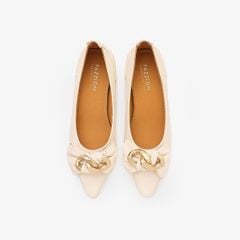 Giày Búp Bê Nữ PAZZION Rue Pointed Bow Wrapped Gold Link Heels