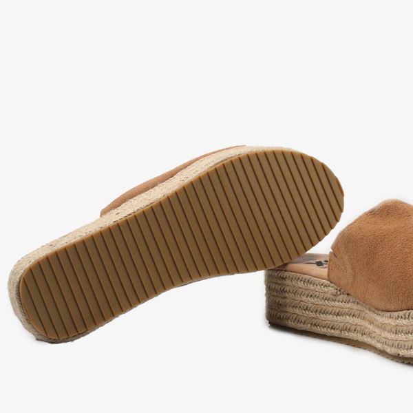 Dép Quai Ngang Nữ XTI Camel Suede Combined Ladies Sandals