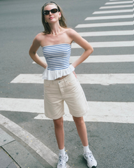Áo Kiểu Nữ TheBlueTshirt Quây Ngực The Tube Top - Premium Stripe Cotton