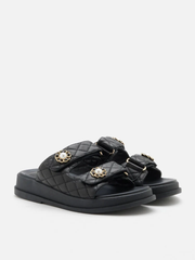 Dép Pazzion Leia Embellished Quilted Slides
