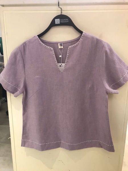 Áo Kiểu Nữ F2 Linen Tím Tender Drit