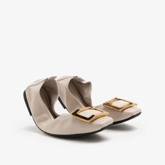 Giày Búp Bê Nữ Pazzion Huda Gold Buckle Foldable Flats