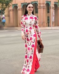 Quần Áo Dài Lụa Đỏ Tươi Hòn Ngọc Viễn Đông - Không Kèm Áo