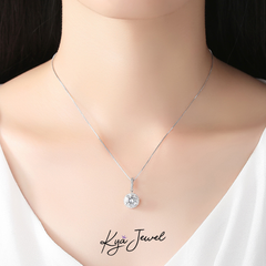 Dây chuyền KYA JEWEL bạc Ý đá trắng tròn thanh lịch