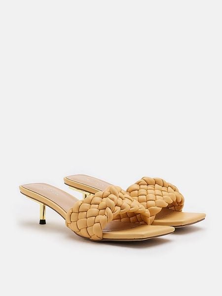 Dép cao gót da cừu Pazzion Charlotte Braided High Heels