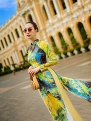 Quần Áo Dài Nữ F2 Lụa Vàng Nhạt Hồn Việt