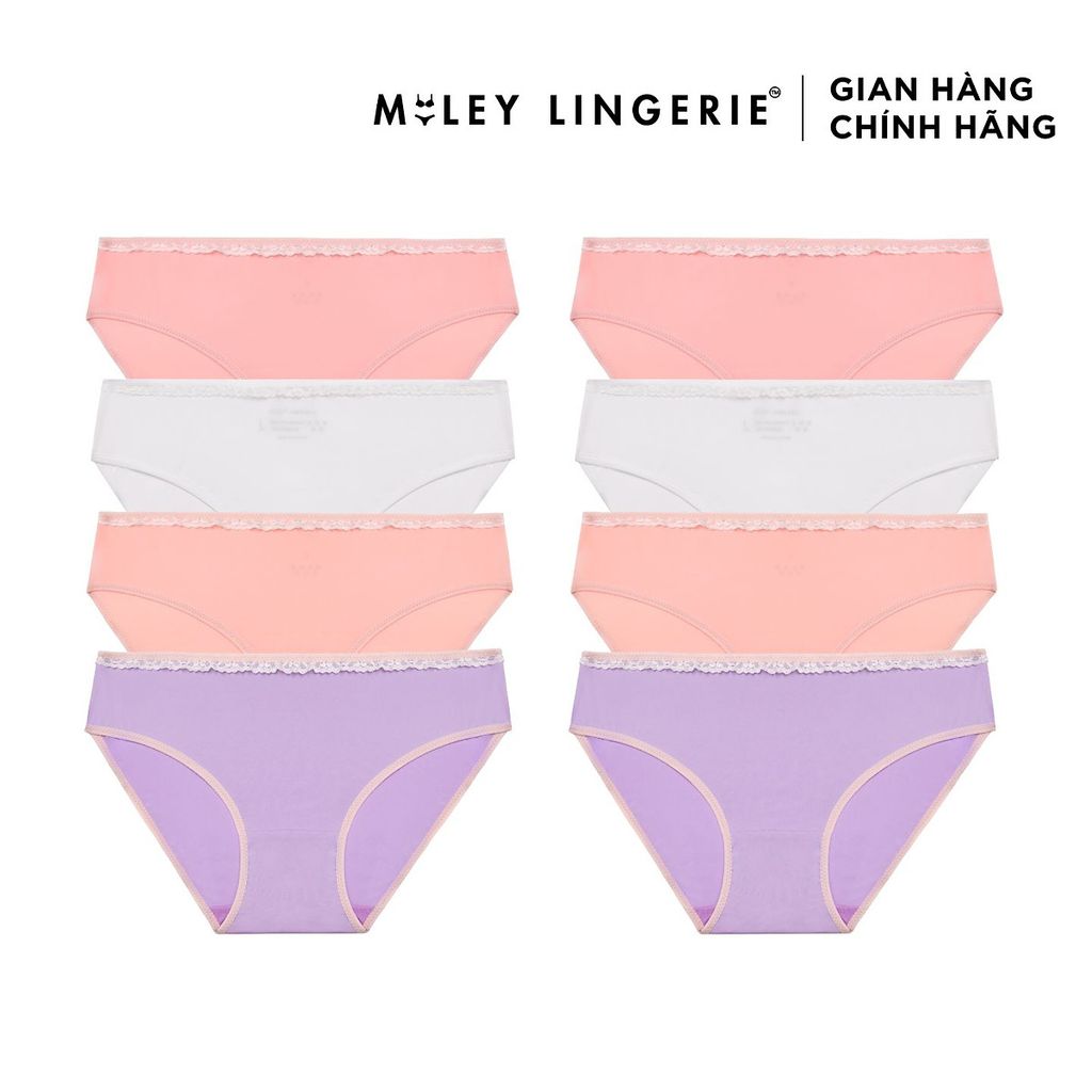 Combo 8 Quần Lót Nữ Thun Lạnh Viền Ren Lưng Màu Pastel Miley Lingerie - BMS00