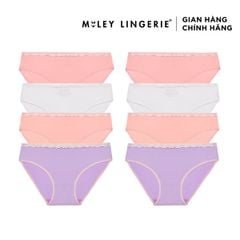 Combo 8 Quần Lót Nữ Thun Lạnh Viền Ren Lưng Màu Pastel Miley Lingerie - BMS00