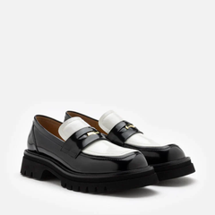 Giày loafers da Pazzion Zilpah Embellished Two-Tone Penny Loafers