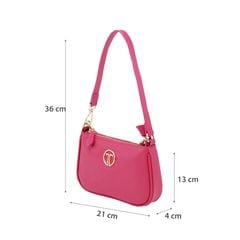 Túi Xách Tay Nữ THÁI TUẤN Đeo Vai Trơn Khóa Kéo Màu Hồng Sen
