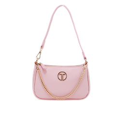 Túi Xách Tay Nữ THÁI TUẤN Đeo Vai Trơn Khóa Kéo Màu Hồng Nhạt