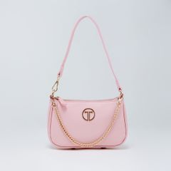 Túi Xách Tay Nữ THÁI TUẤN Đeo Vai Trơn Khóa Kéo Màu Hồng Nhạt
