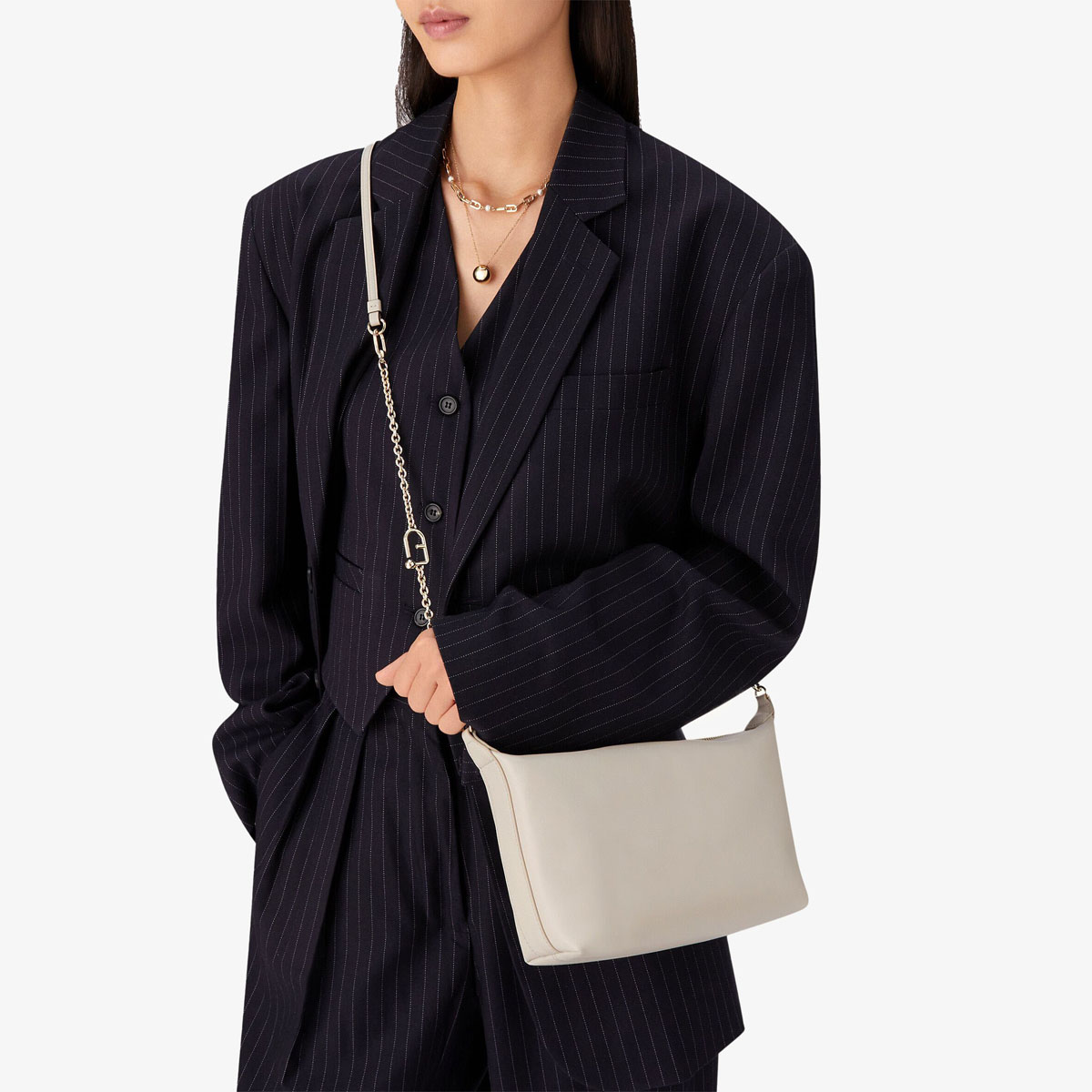 FURLA borsa a tracolla Vitello Sidney Goccia Crossbody Nero