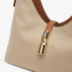 Túi Đeo Vai Nữ FURLA Goccia M Hobo - Tessuto Canvas+Vitello Sidney