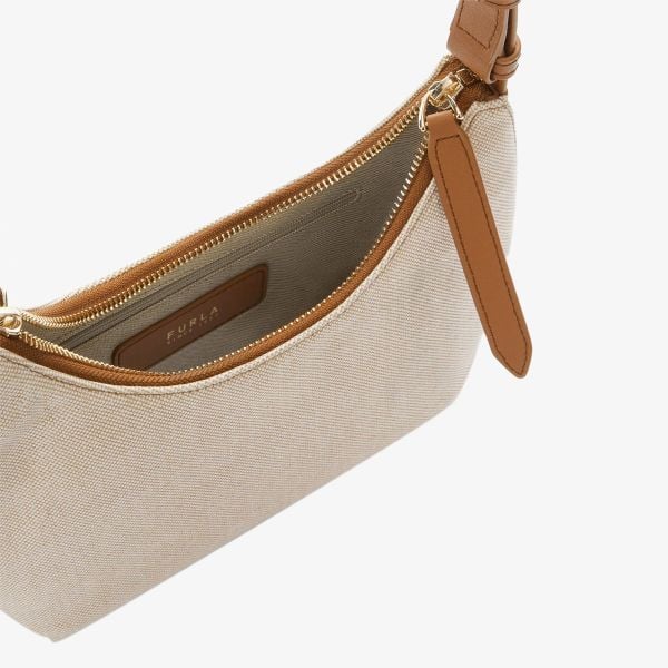 Túi Đeo Vai Nữ FURLA Goccia S Shoulder Bag - Tessuto Canvas+Vitello Sidney