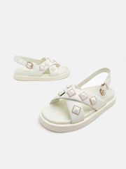 Giày Sandals Nữ Pazzion Jina Studded Criss-Cross Slingback Sandals