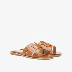 Dép Nữ Pazzion Elmira Interlocked Cage Glossy Leather Slides