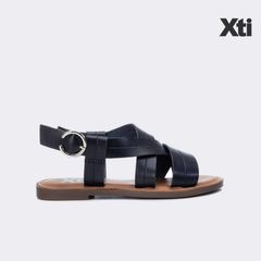 [Trưng bày] Giày Sandals Đế Bằng Nữ XTI Black Pu Ladies Sandal