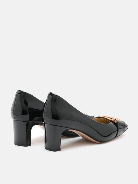 Giày Cao Gót Nữ Pazzion Betsy Gold Buckle Square Toe Pump Heels