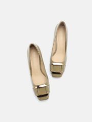 Giày Cao Gót Nữ Pazzion Betsy Gold Buckle Square Toe Pump Heels